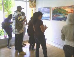 Students from the Manor School visited The Sanctuary, taking notes, in their efforts towards learning to write an art critique. Students from the Manor School visited The Sanctuary, taking notes, in their efforts towards learning to write an art critique.
