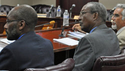 John Abramson, Jr. (from left), Rupert Ross, Jr., and James Weber at Friday's hearing. John Abramson, Jr. (from left), Rupert Ross, Jr., and James Weber at Friday's hearing.
