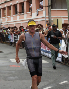 Tour de France bicycling legend Lance Armstrong was again denied his first Ironman victory. Tour de France bicycling legend Lance Armstrong was again denied his first Ironman victory.