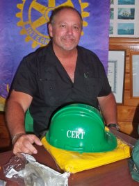 David Tourigny, St. Croix CERT coordinator, shows what a CERT backpack should contain. David Tourigny, St. Croix CERT coordinator, shows what a CERT backpack should contain.