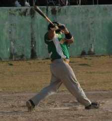 40-Plus Hurricanes’ Carlos Morales rips an RBI triple. 40-Plus Hurricanes’ Carlos Morales rips an RBI triple.