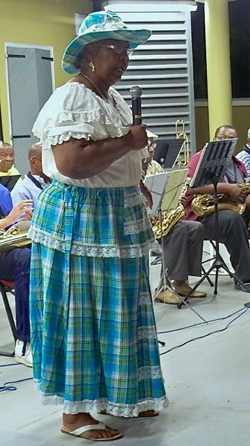 Storyteller Janice 'Auntie Janice' Tutein tells stories Friday night in Frederiksted.