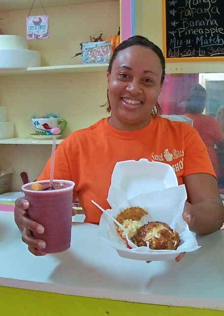 Shawnda 'Shanni' Smith offers up a smoothie and fried ice cream.