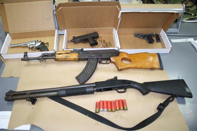 Weapons confiscated after a search of a Hannah's Rest home. (VIPD photo)