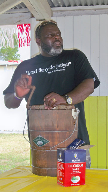 Clint Ferris makes cassava ice cream at the 45th annual Agrifest.