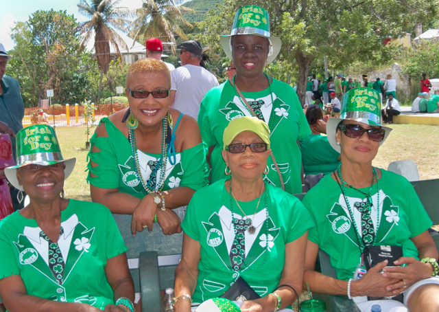 Members of the Trini Revelers Ruthie Philip, from front left, Mickey Bachoo, HazelMahon, back left, Carrel Shillingford  and Jennifer Edwards.