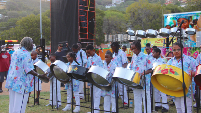The Joseph Gomez Pan Busters perform during the Steelband Jamboree.
