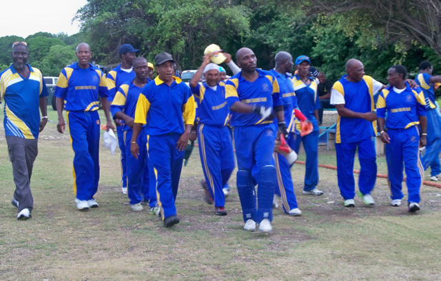 St. Croix's cricket team takes a victory lap.