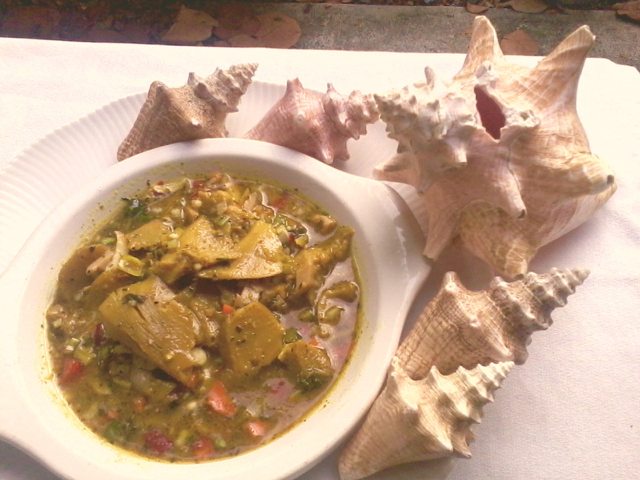 Curried conch, as Juliana Sheridan prepares it.