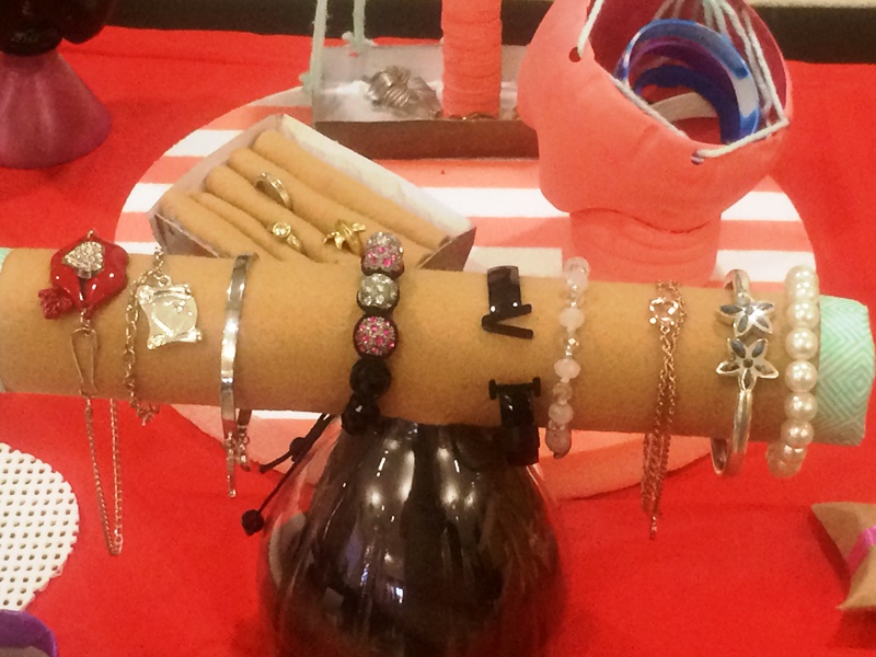 From Trash to Jewelry. A display of Trash to Treasure at the Math/Science Research  Academy showcase at UVI&rsquo;s Great Hall on July 29