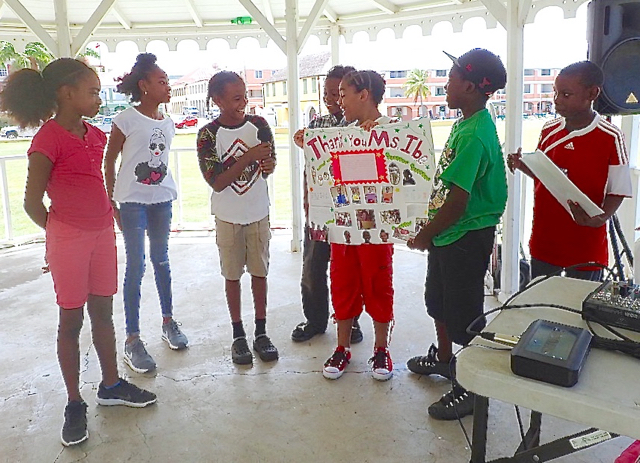 Project Promise students thank teachers on the last day of summer camp. (Susan Ellis photo)