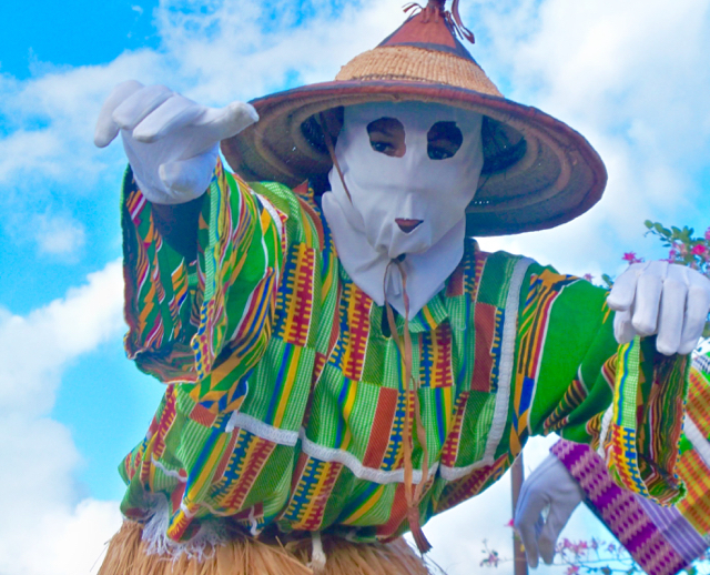 Mocko Jumbie stilt dancers took part in the World Food Day Celebration Sunday at UVI's St. Croix campus.