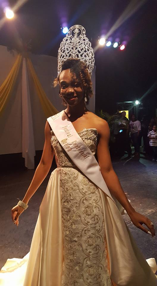 Elle Nielsen walks the Island Center stage as Miss St. Croix Centennial Queen. (Photo by Melody Rames)