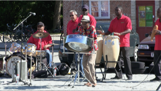 steel pan virtuoso Kevin William Jr. and band