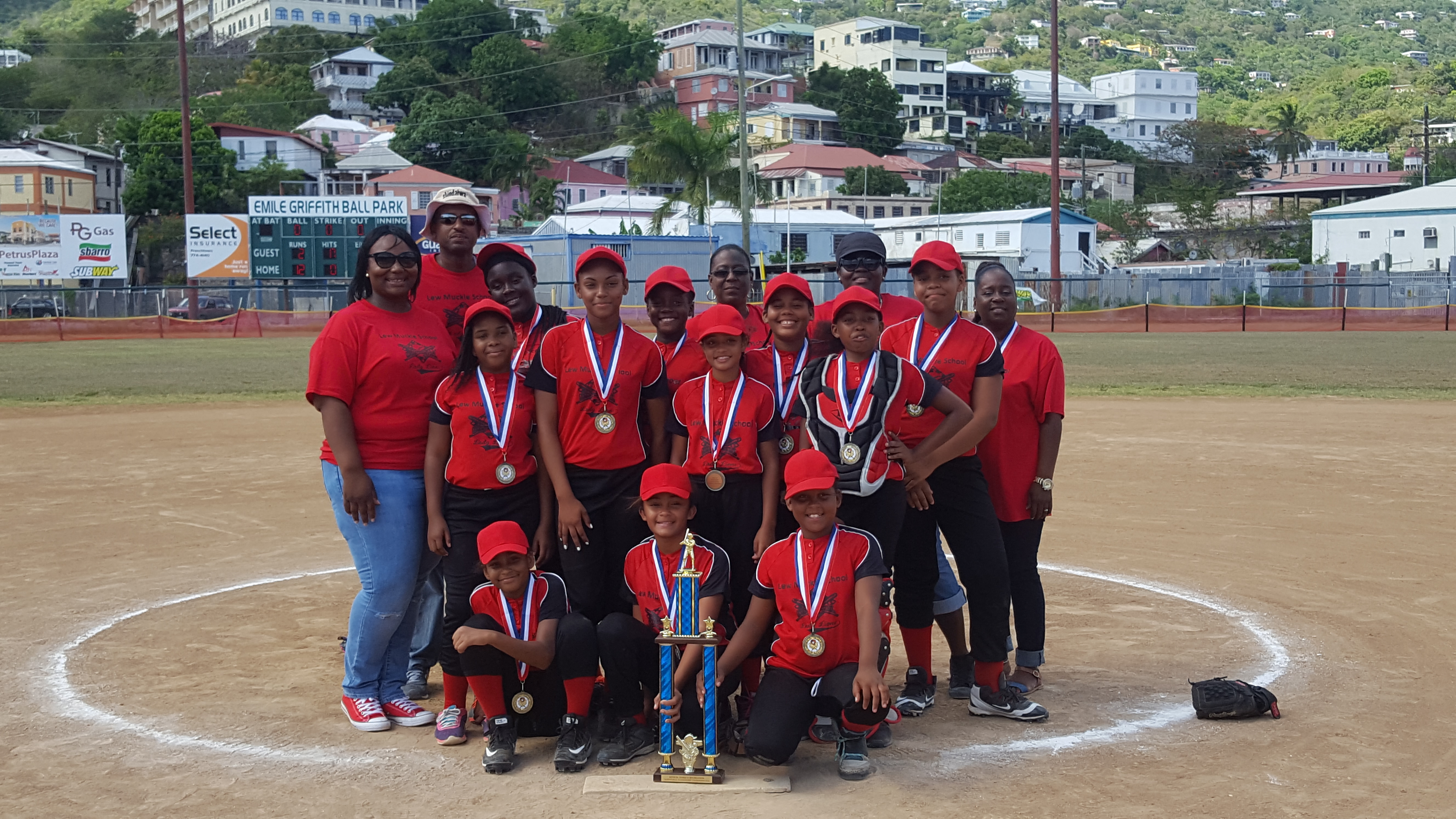 Lew Muckle Elementary Lady Lions Softball Team captured the Sports, Parks and Recreation's Territorial Elementary League title on May 14.