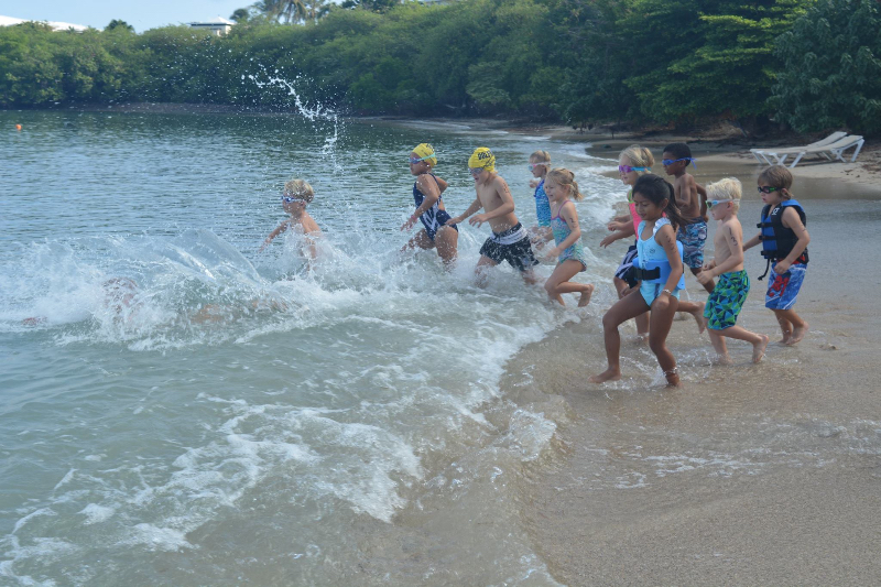 Succotash Splash n Dash kids, ages 5 and 6, begin the race.