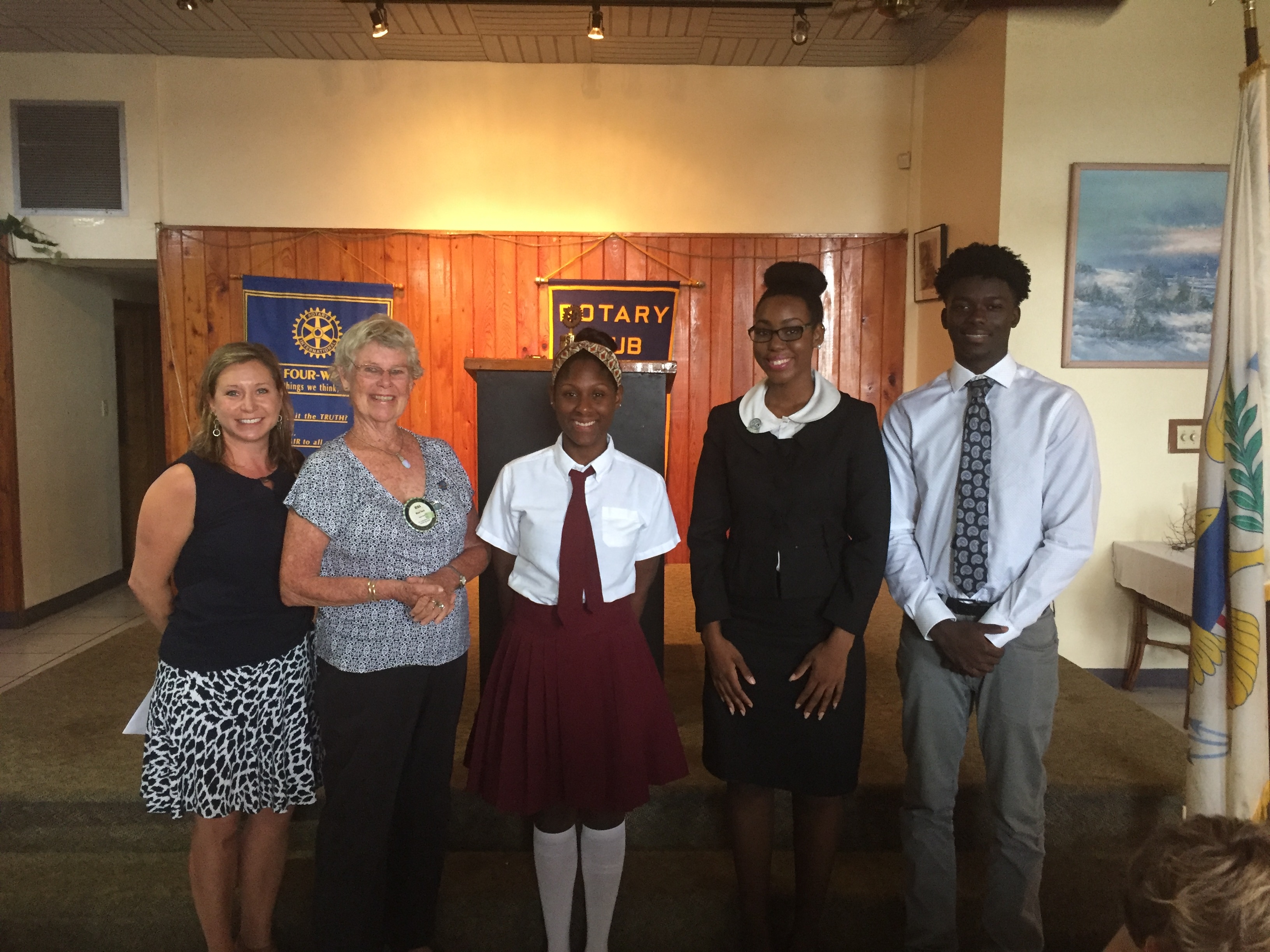 Rotary Mid-Isle Scholarship recipients are Tyana Joseph, Jordan Lawrence and Iris Battiste.
