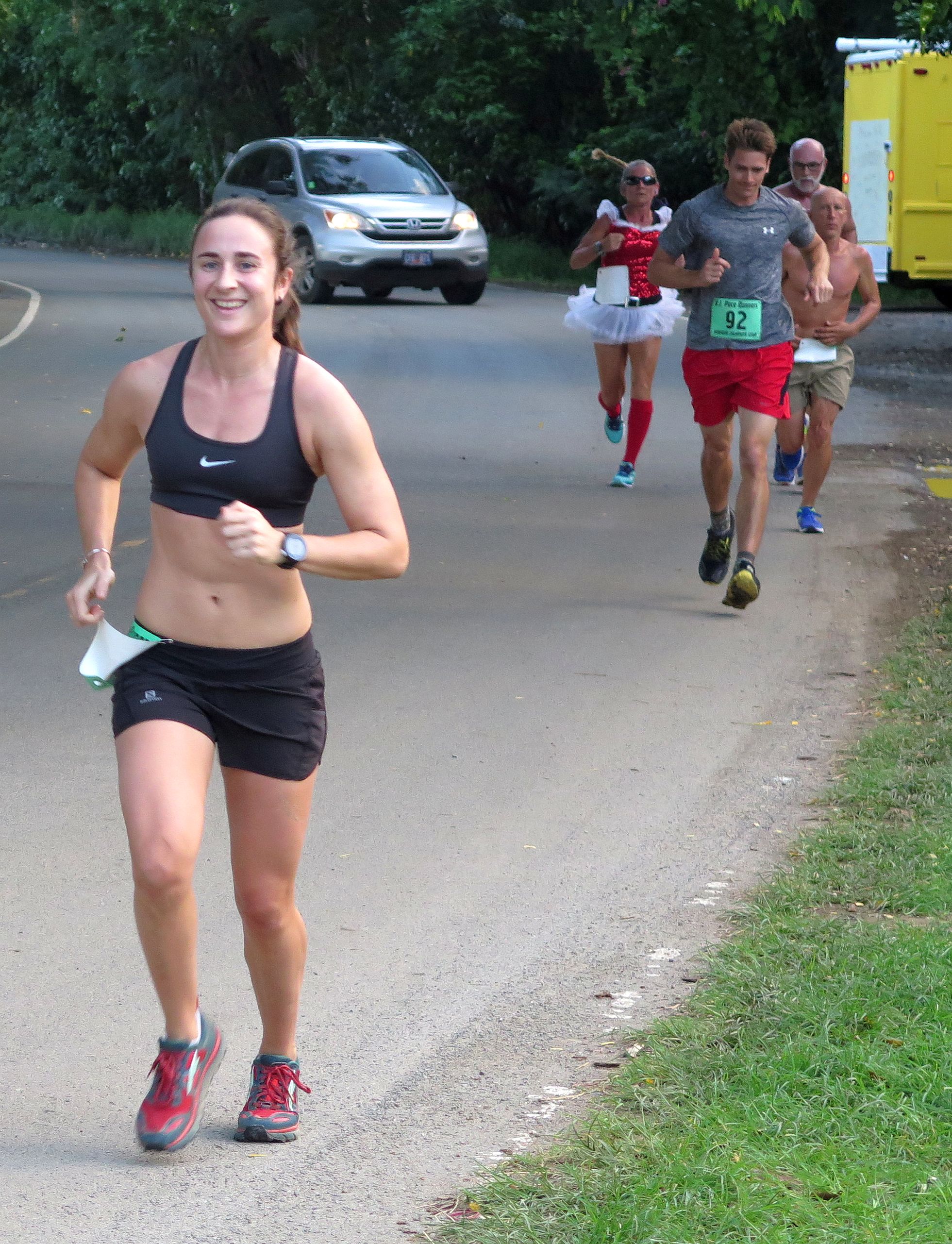 Sissell Holloway takes first place in the Cane Bay 5-Mile Jingle Bell Run