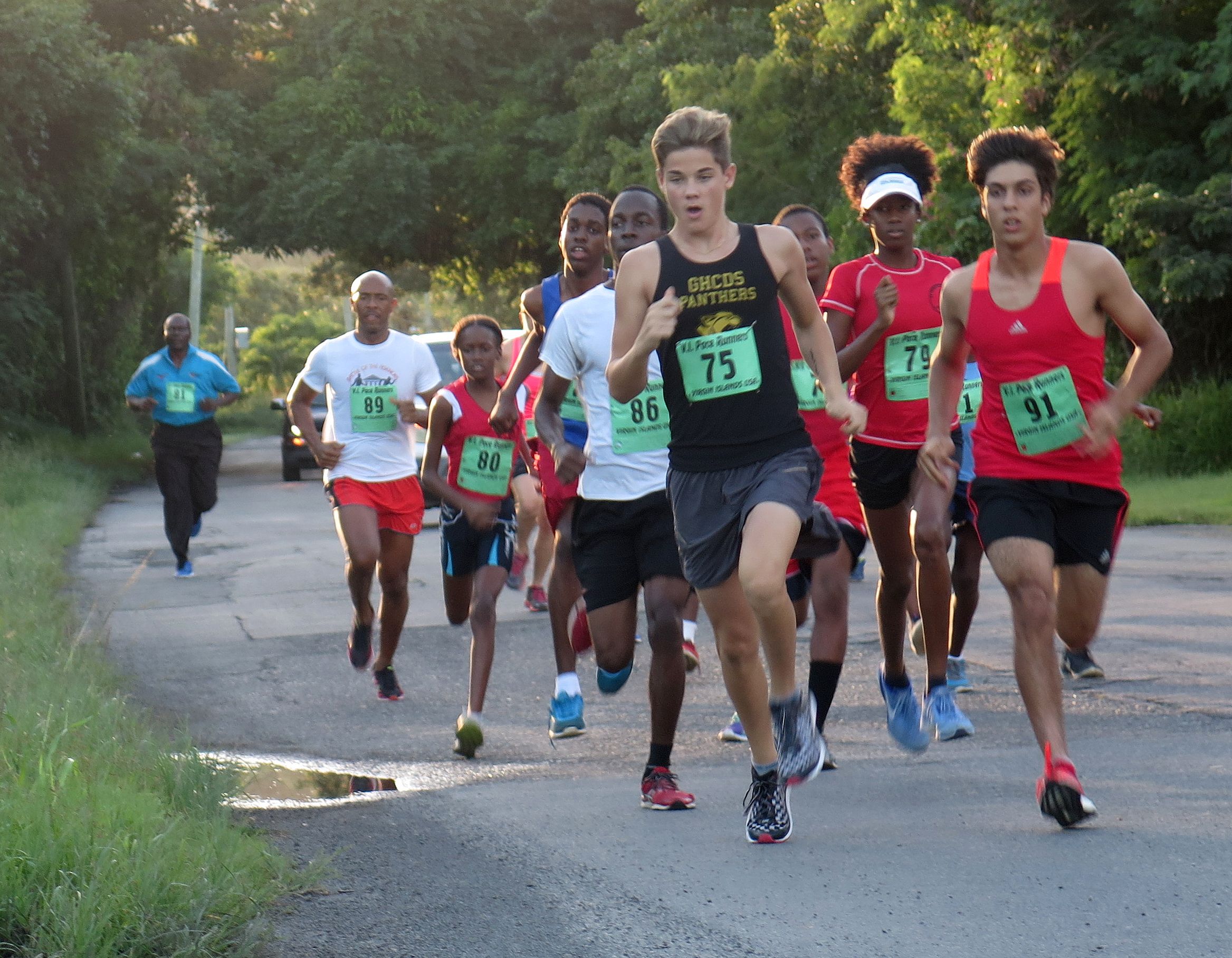 Runners at start of St. Croix Metric Mile Race