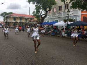 Sebastien Majorettes gets some help Saturday from members of its Alumni Association.