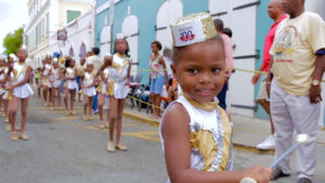 Savannah Gabriel frontlines for her grandmother’s troupe, the Sebastien Majorettes, which is celebrating its 60th anniversary.