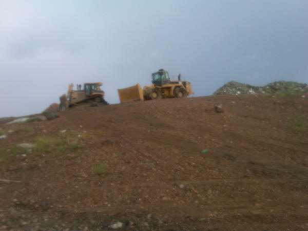 A9 Trucking working on one of the two V.I. landfills