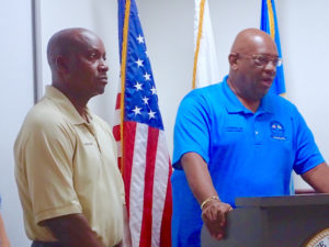 St. Croix Police Chief Winsbut McFarlande and Police Commissioner Delroy Richards discuss the arrests in a rape and car jacking case.