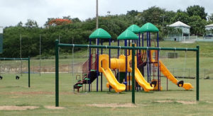 A new toddler gym welcomes youth at the Estate Profit ballpark on St. Croix.