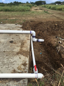 Main lines of the new irrigation system. (Photo provided by the V.I. Department of Agriculture)
