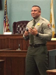 Caribbean Parks Superintendent Randy Levasseur addresses Thursday's meeting.