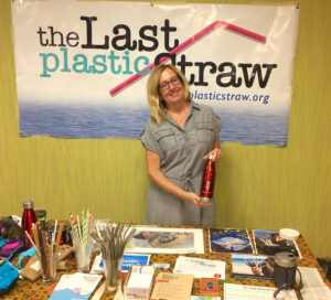 Anne Ostrenko displays environmentally sound products.