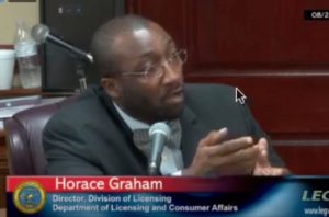 DLCA Director of Licensing Horace Graham discusses the agency's budget at Thursday's hearing.