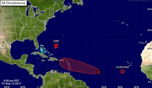 National Hurricane Center five day forecast of tropical disturbance's likely path as of 2 p.m. Friday (Image courtesy of the National Hurricane Center)