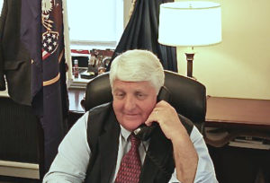 Rep. Rob Bishop (R-UT) handles a constituent phone call. (Photo from Bishop's official website)