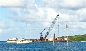 Vessels are salvaged in Salt River Bay.