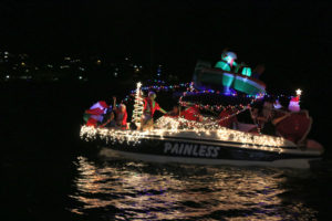 Paradigm Shift motors to third place in the annual Lighted Boat Parade.