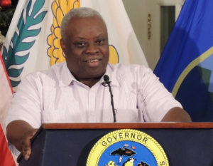 Gov. Kenneth Mapp at a December news conference. (File photo)