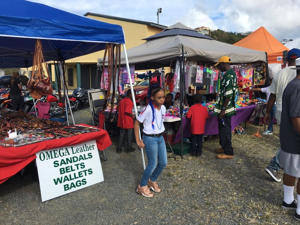 Vendors at Canegata Park are ready as the parade comes to an end. (Ivy Hunter photo)