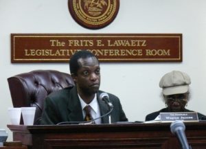 Sen. Wayne James chairing a 2010 hearing on St. Croix (File photo)