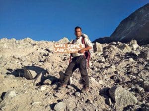 Ashok Silwal reaches Langtang.