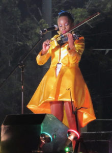 Syneece Forbes plays the violin during the talent segment of the pageant.