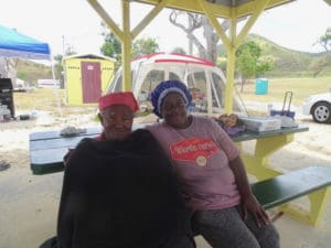 Stephanie Brinkley and her 80 year-old mother, Mercedes Millington. Millington has been camping at Cramer's for 47 years. (Anne Salafia photo)