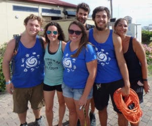 A team from UVI represents reef restoration studies. (Dave MacVean photo)