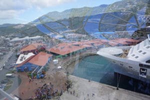 Student photographer captured both the dockside scene and the reflection of the scene on board.