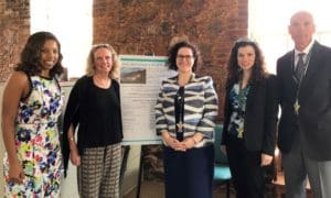 From left, Brittany Brin Robinson, CFVI communications manager; Dee Baecher-Brown, CFVI president; Amanda Meehan, Assured Guaranty assistant vice president of public finance surveillance; Karen Hofstein, Assured Guaranty managing director of public finance surveillance; Valery Marfitsin, Assured Guaranty director of public finance surveillance