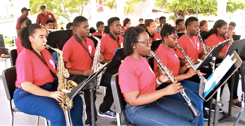 UVI Band Camp graduates perform Wednesday at Emancipation Garden.