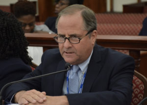 WAPA CEO Lawrence Kupfer testifies before the Senate Finance Committee Wednesday.