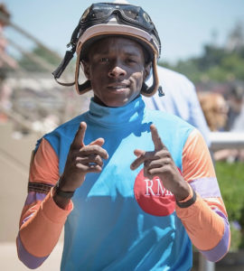 St. Croix-born jockey Euclyn “Pede” Prentice Jr. (Photo by Ricky Plaskett)