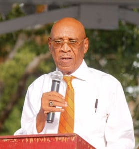 Former Sen. Liston Davis, a long-time ICM member, was master of ceremonies for Sunday's event.