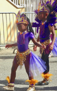 The smallest members of the Cultural Conquest Troupe try to keep in step. (Susan Ellis photo)